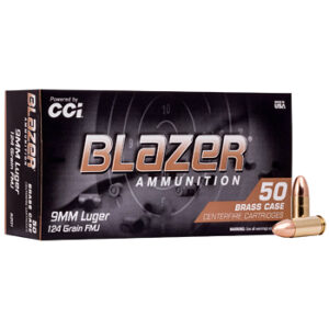 9mm Luger (9x19mm) 124gr FMJ CCI Blazer Brass Ammo Case (1000 rds)