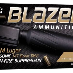 Blazer Brass Clean-Fire Suppressor, 9mm Luger, 147 Grain, Total Metal Jacket Flat Nose, 900 fps