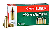 9mm Ammo 115gr FMJ Range Safe Sellier & Bellot Box (50rds)